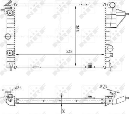 NRF 513508A - Радиатор, охлаждение двигателя autospares.lv