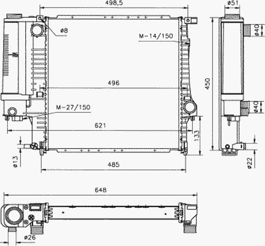 NRF 51360 - Радиатор, охлаждение двигателя autospares.lv