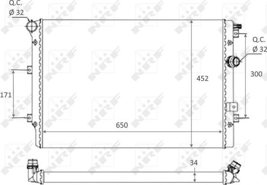 NRF 58464 - Радиатор, охлаждение двигателя autospares.lv