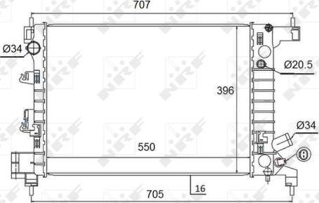 NRF 58504 - Радиатор, охлаждение двигателя autospares.lv