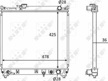 NRF 58536 - Радиатор, охлаждение двигателя autospares.lv