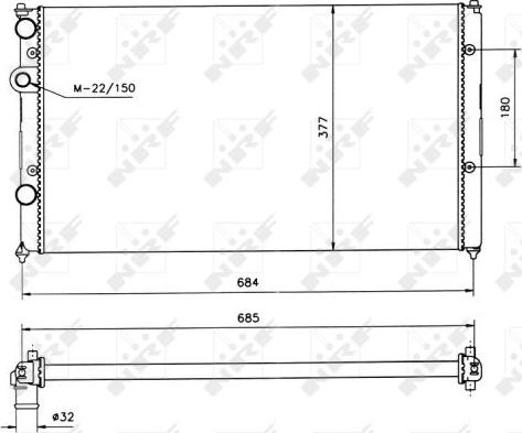 NRF 58093 - Радиатор, охлаждение двигателя autospares.lv