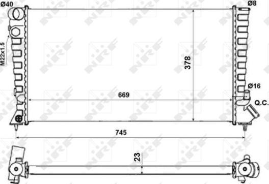 NRF 58189A - Радиатор, охлаждение двигателя autospares.lv