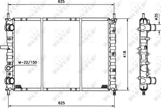 NRF 58122 - Радиатор, охлаждение двигателя autospares.lv