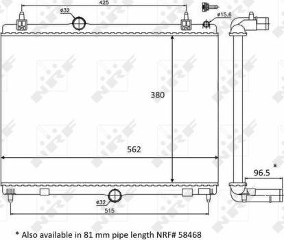 NRF 58399 - Радиатор, охлаждение двигателя autospares.lv