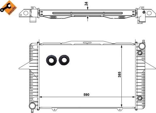 NRF 58343 - Радиатор, охлаждение двигателя autospares.lv