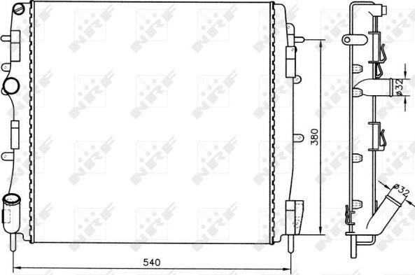 NRF 58316A - Радиатор, охлаждение двигателя autospares.lv