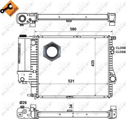 NRF 58247 - Радиатор, охлаждение двигателя autospares.lv