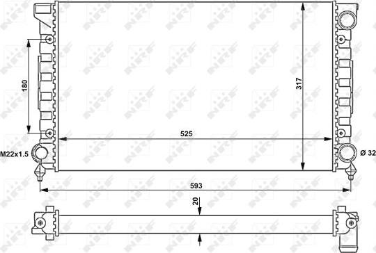 NRF 539501 - Радиатор, охлаждение двигателя autospares.lv