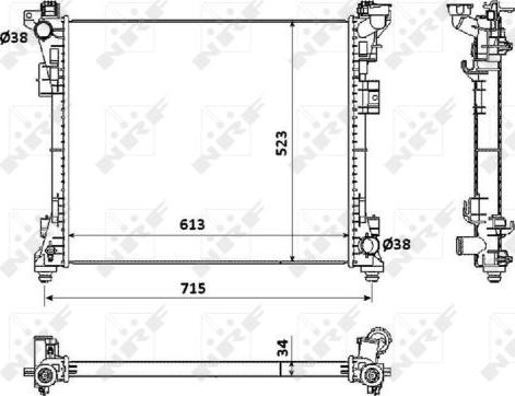 NRF 53900 - Радиатор, охлаждение двигателя autospares.lv