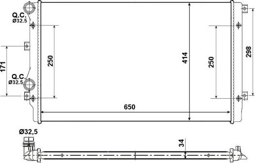 NRF 53406A - Радиатор, охлаждение двигателя autospares.lv