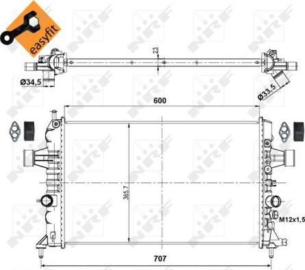 NRF 53000 - Радиатор, охлаждение двигателя autospares.lv