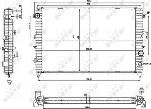 NRF 53197 - Радиатор, охлаждение двигателя autospares.lv