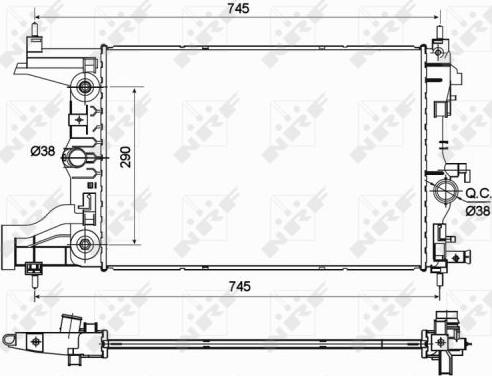 NRF 53122 - Радиатор, охлаждение двигателя autospares.lv