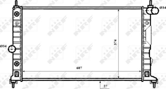 NRF 53844 - Радиатор, охлаждение двигателя autospares.lv