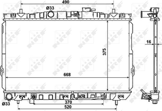 NRF  53356 - Радиатор, охлаждение двигателя autospares.lv