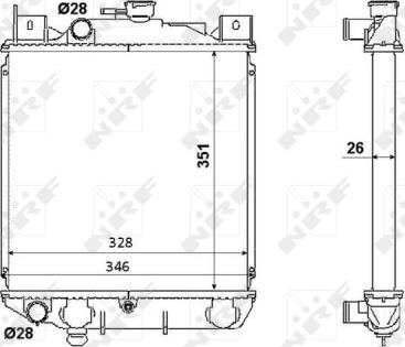 NRF 53350 - Радиатор, охлаждение двигателя autospares.lv