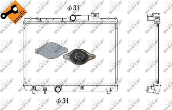 NRF 53339 - Радиатор, охлаждение двигателя autospares.lv