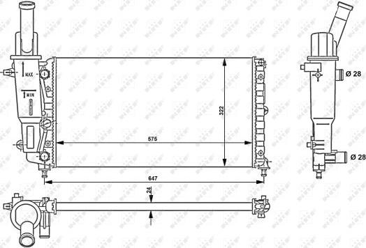 NRF 53225 - Радиатор, охлаждение двигателя autospares.lv