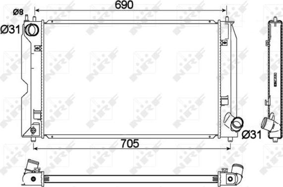 NRF 53765 - Радиатор, охлаждение двигателя autospares.lv