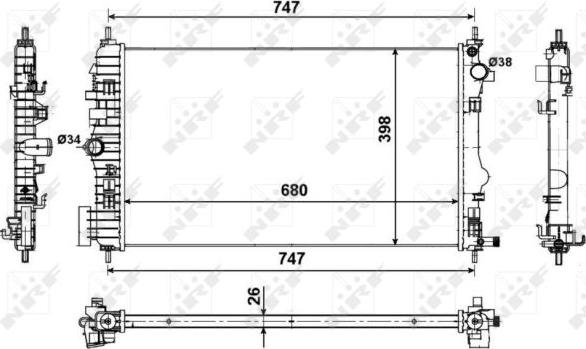 NRF 53774 - Радиатор, охлаждение двигателя autospares.lv