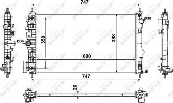 NRF 53775 - Радиатор, охлаждение двигателя autospares.lv