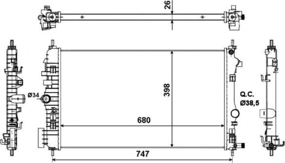 NRF 53776 - Радиатор, охлаждение двигателя autospares.lv