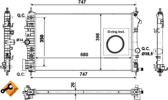 NRF 53777 - Радиатор, охлаждение двигателя autospares.lv