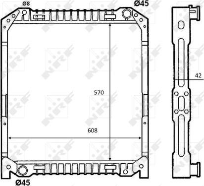 NRF 52096 - Радиатор, охлаждение двигателя autospares.lv