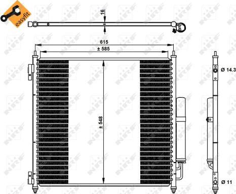 NRF 350336 - Конденсатор кондиционера autospares.lv