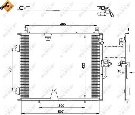 NRF 35129 - Конденсатор кондиционера autospares.lv