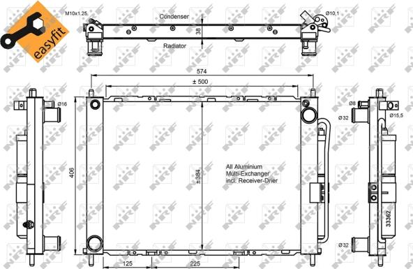 NRF 35886 - Конденсатор кондиционера autospares.lv