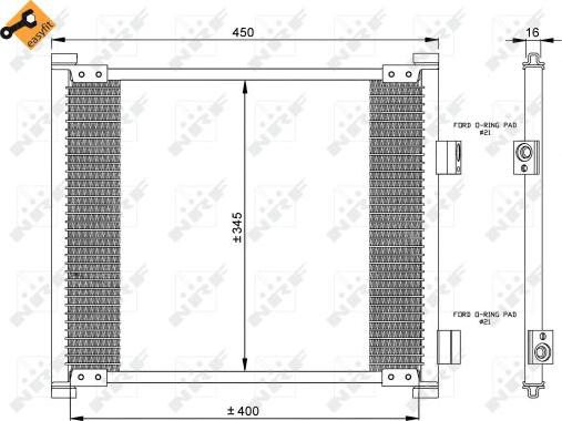 NRF 35357 - Конденсатор кондиционера autospares.lv