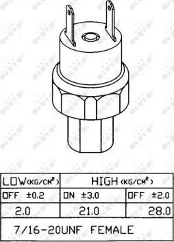 NRF 38919 - Пневматический выключатель, кондиционер autospares.lv