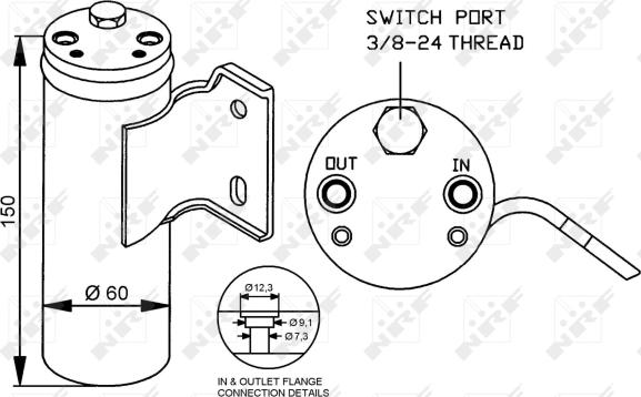 NRF 33179 - Осушитель, кондиционер autospares.lv