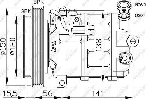 NRF 32673G - Компрессор кондиционера autospares.lv