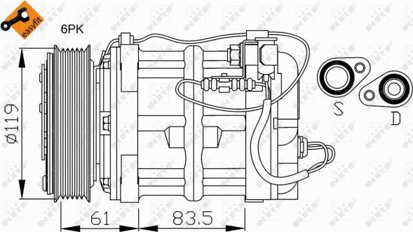 NRF 32108 - Компрессор кондиционера autospares.lv