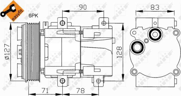 NRF 32107 - Компрессор кондиционера autospares.lv