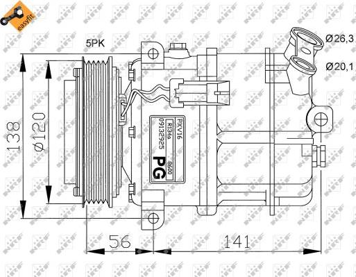 NRF 32117G - Компрессор кондиционера autospares.lv