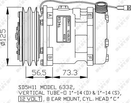 NRF 32802G - Компрессор кондиционера autospares.lv