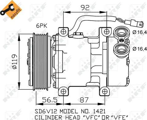 NRF 32244 - Компрессор кондиционера autospares.lv