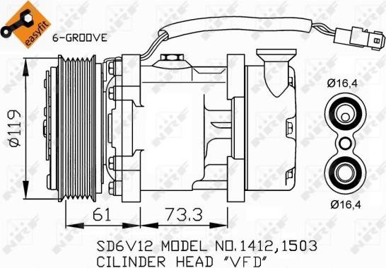 NRF 32275 - Компрессор кондиционера autospares.lv