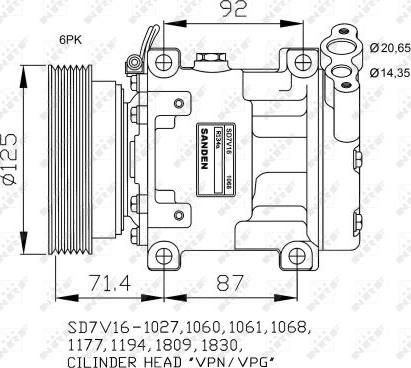 NRF 32742G - Компрессор кондиционера autospares.lv