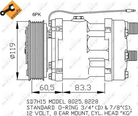 NRF 32768 - Компрессор кондиционера autospares.lv