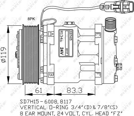 NRF 32706G - Компрессор кондиционера autospares.lv
