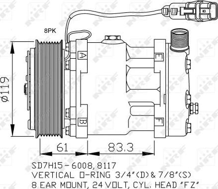 NRF 32706 - Компрессор кондиционера autospares.lv
