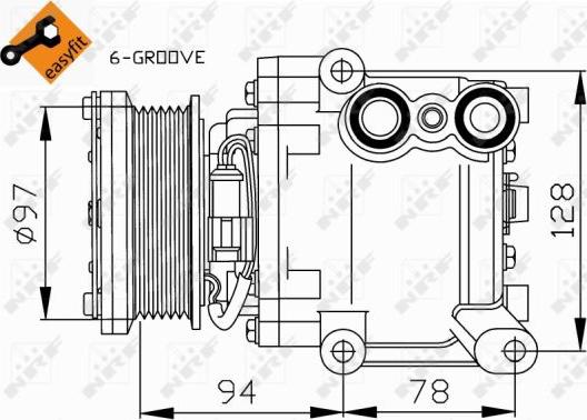 NRF 32724 - Компрессор кондиционера autospares.lv