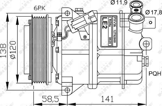 NRF 32774G - Компрессор кондиционера autospares.lv