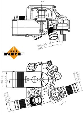 NRF 725045 - Термостат охлаждающей жидкости / корпус autospares.lv