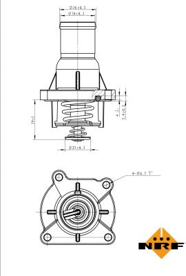 NRF 725046 - Термостат охлаждающей жидкости / корпус autospares.lv